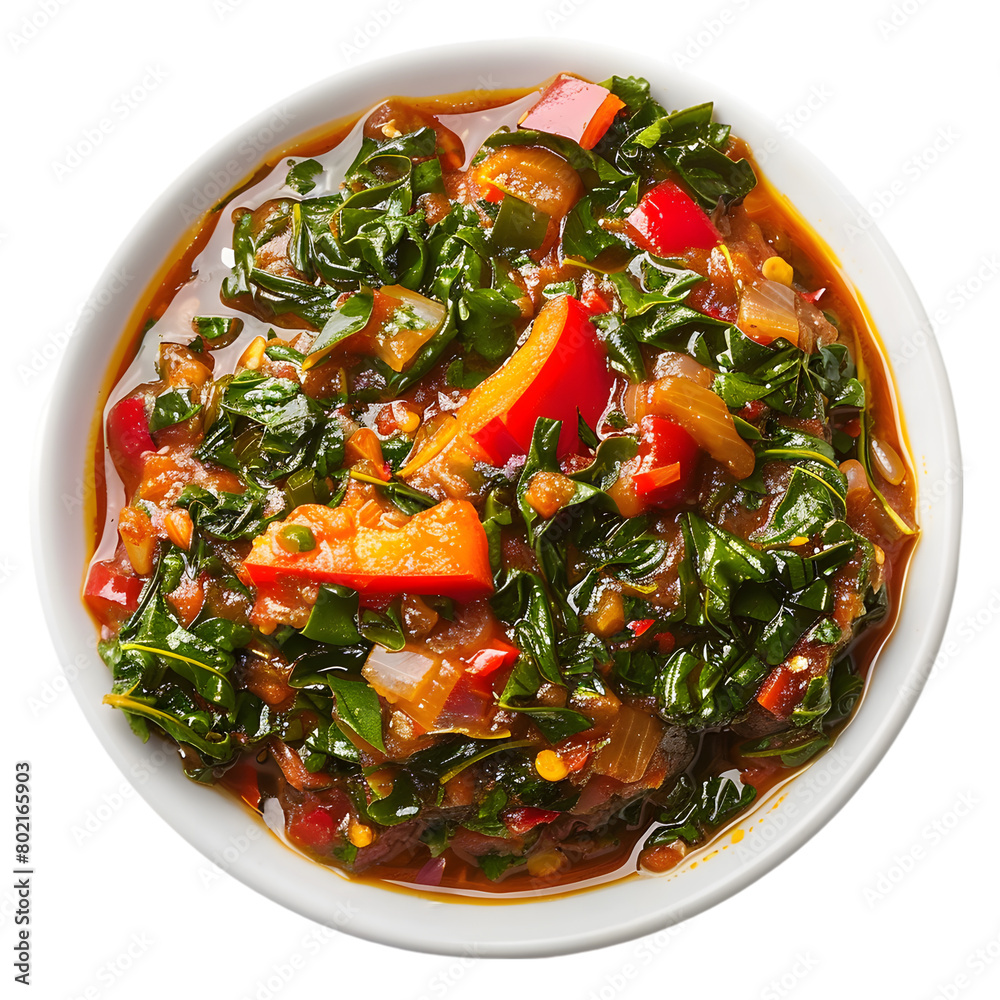 Callaloo Food Dish top view isolated on a transparent background Stock ...