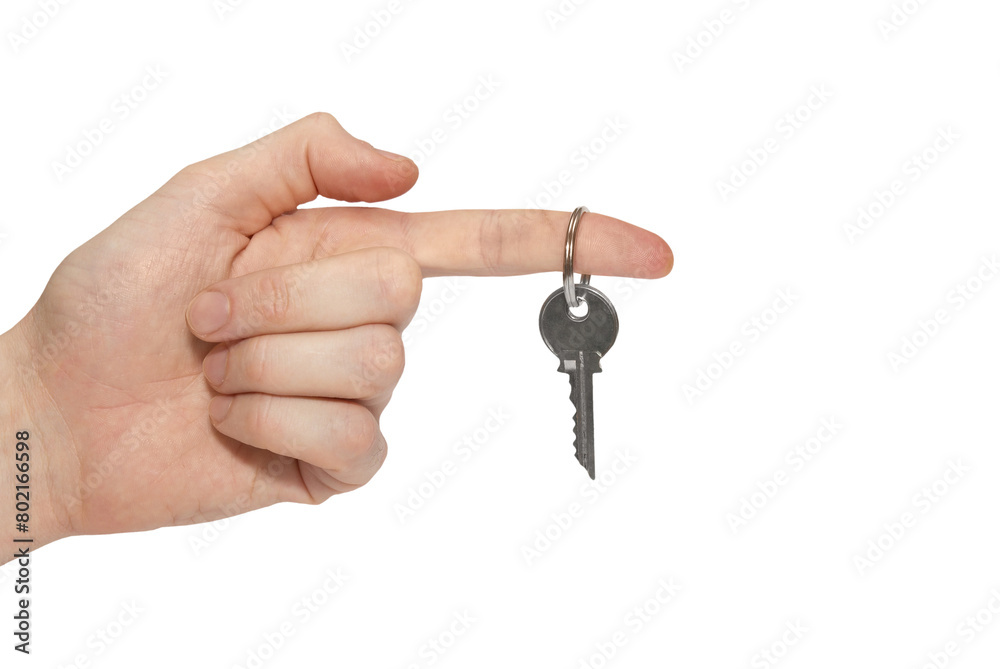 Key in hand isolated on white background Key in hand isolated on white background