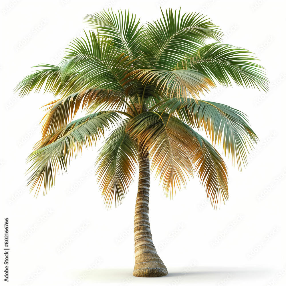 Obraz premium Palm tree on white background. Generative AI