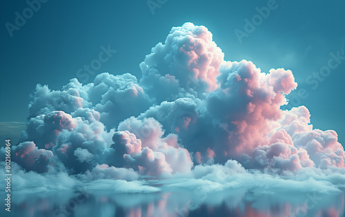Group of clouds floating in the sky. Generative AI © MikeLegend