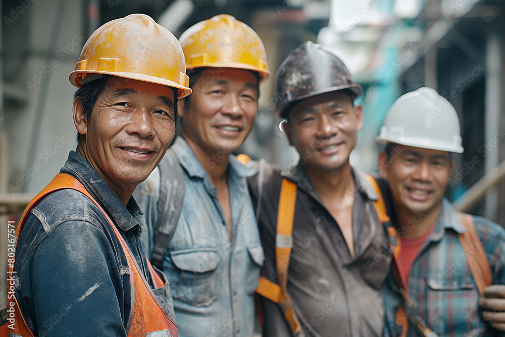 worker,builder,constructor,labour,man day,group of four construction workers in a small construction site worker,builder,constructor,labour,man day,group of four construction workers in a small construction site