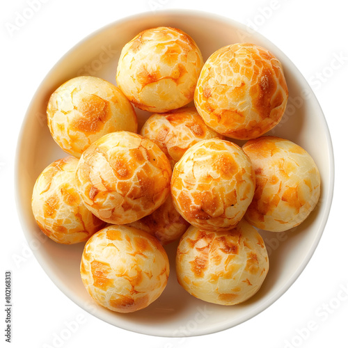 Pão de Queijo Food Dish top view isolated on a transparent background
