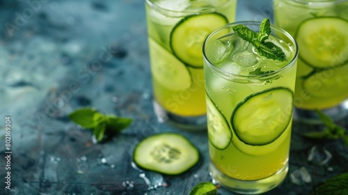 Honey Cucumber Cooler Radiating Vibrant Refreshment in Copyspace