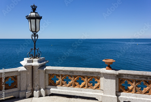 View on the Adriatic Sea from the Terrace in Miramare Park near Trieste, Italy