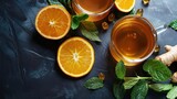 Honey Orange Ginger Tea in a Copper Mug A Cozy and Healthy Autumn Beverage