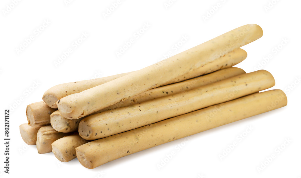 Grissini bread sticks on a white background. Isolated Grissini bread sticks on a white background. Isolated