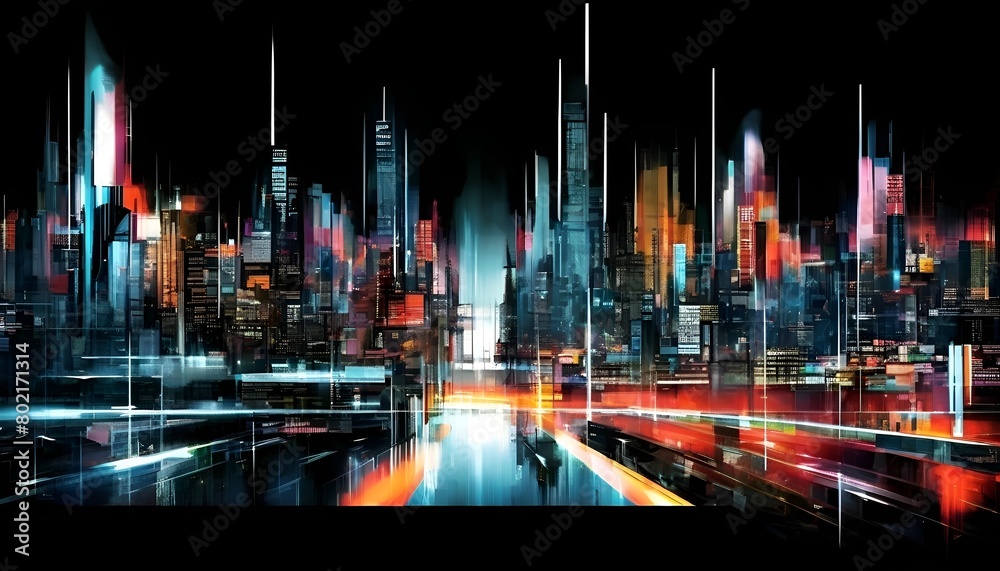 Regenbogen einer nächtlichen Stadt. Wallpaper für Computer 5. Regenbogen einer nächtlichen Stadt. Wallpaper für Computer 5.