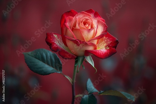 Beautiful red rose on a dark background   Red rose on a dark background