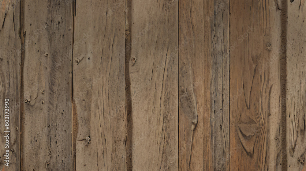 Naklejka premium Vintage Wooden Plank Wall. Rustic Wood Board Background. Antique Paneling Texture. Rough Timber Wall Surface. Weathered Lumber Board Fence