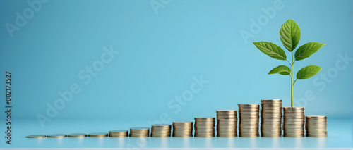 graph on the background of the coins