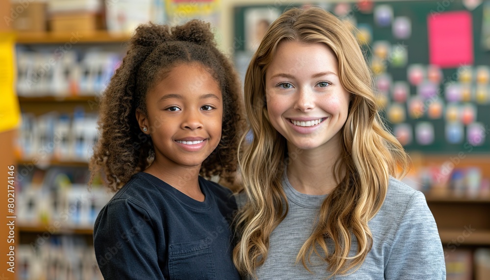 Smiling caucasian young female teacher Smiling caucasian young female teacher