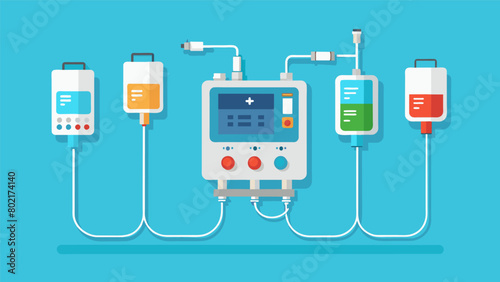 A specialized infusion pump with multiple programming options allowing for precise and customized dosing of ketamine for each patients needs..