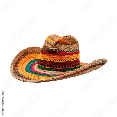 Cinco De Mayo hat, Mexican sombrero hat isolated on a transparent background