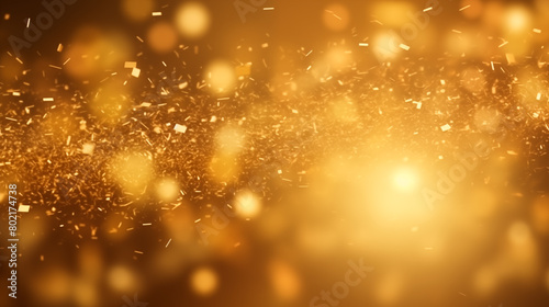Blurred light spots and golden holiday background
