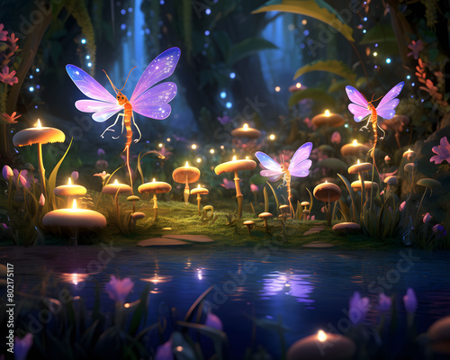3d illustration visualized a whimsical fairy wood land