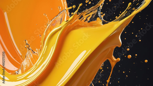 The liquid splash adds a textured abstract background to the paint. Generated with AI