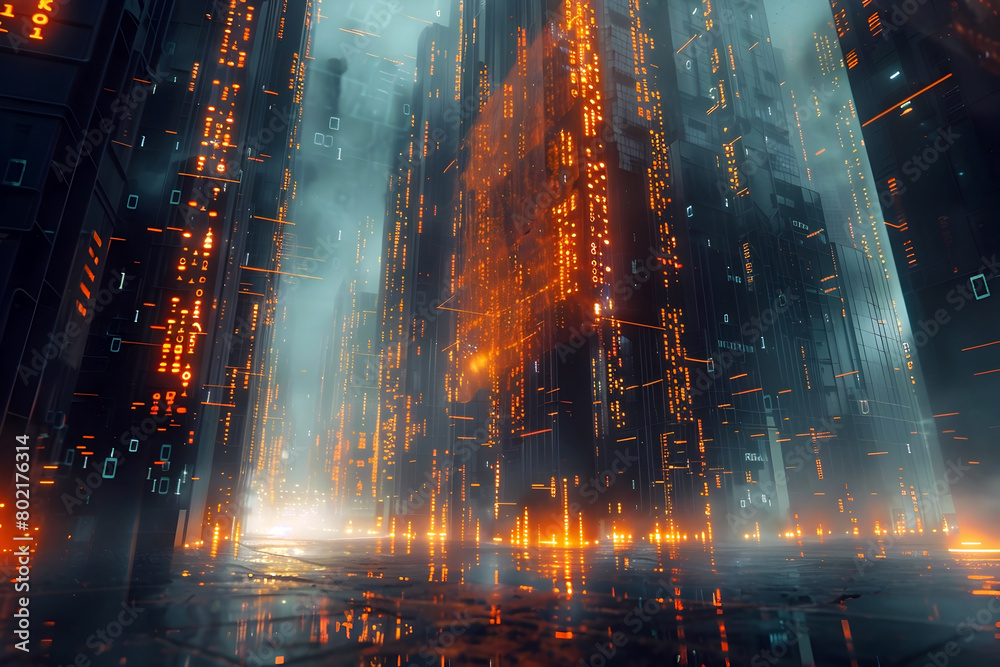 Cybersecurity Breach Manifested as a Shattered Digital Fortress with Glowing Accents and Muted Tones,Conveying a Sense of Urgency and Unease Cybersecurity Breach Manifested as a Shattered Digital Fortress with Glowing Accents and Muted Tones,Conveying a Sense of Urgency and Unease