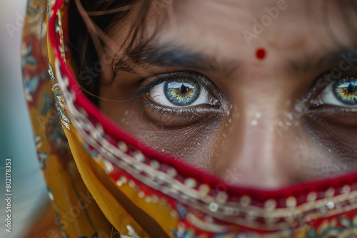 A photojournalist captures diverse eye colors at a multicultural festival - showcasing the beauty and variety of human eyes photo