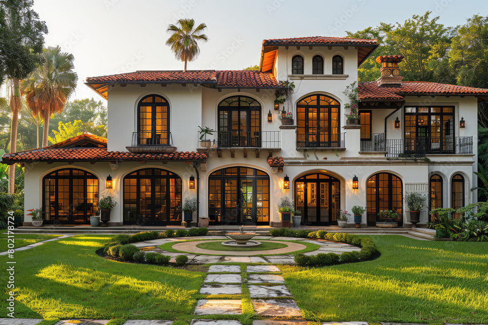 A beautiful Spanish colonial style mansion in Miami, designed in the style of the worldfamous interior designer 