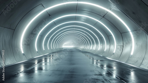 Futuristic underground tunnel design in contemporary setting