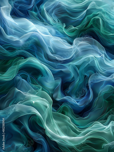 Abstract background designs with dark blue and green waves.