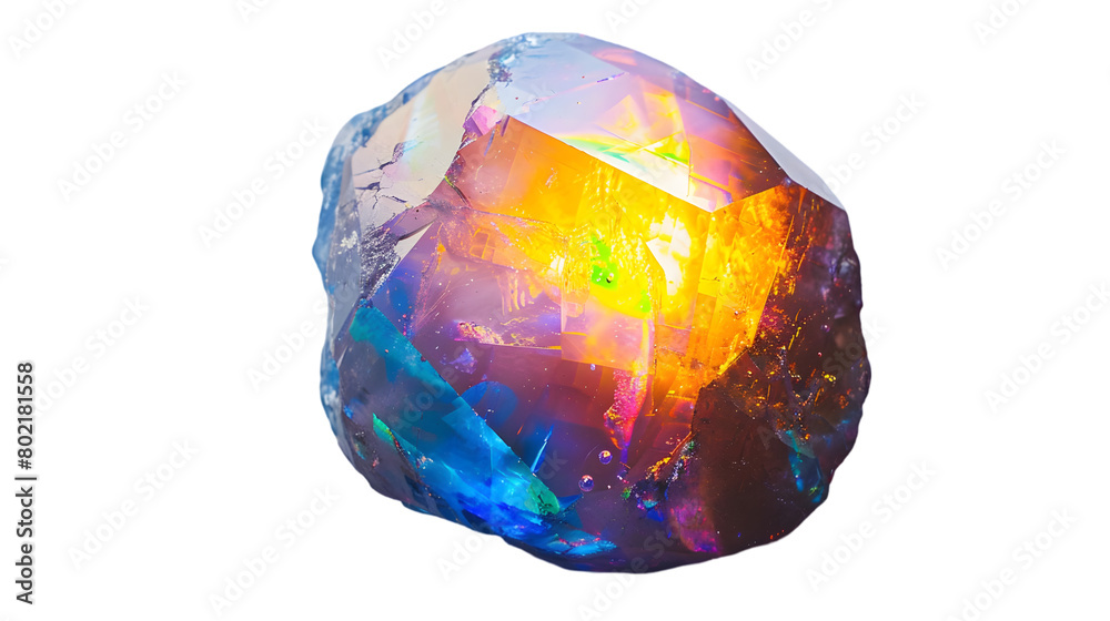 Obraz premium Opal gem isolated on a transparent background