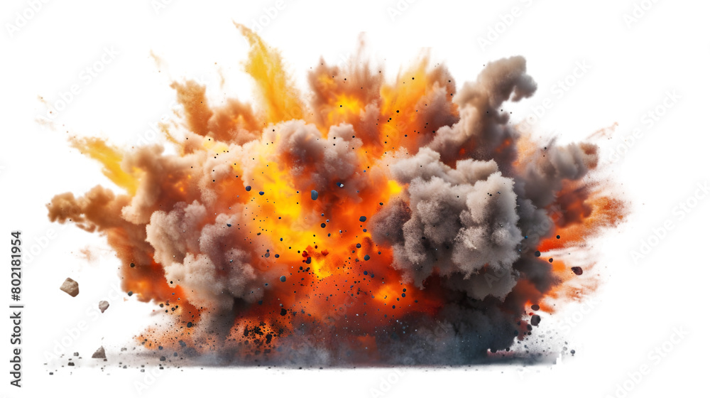 realistic explosion isolated on a transparent background realistic explosion isolated on a transparent background