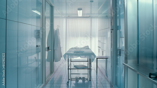 Hospital room with bed