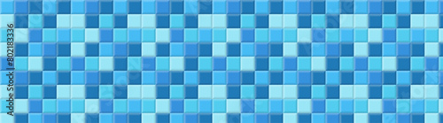 blue bottom pool tile seamless pattern