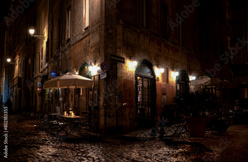Night Alley in the Heart of Rome