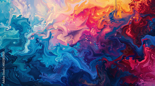 Fluid gradients intertwine and dance  forming an ever-changing mosaic of dynamic motion and vibrant color.