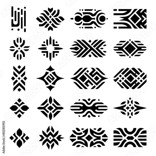 Set of tribal tattoo shapes. Tribal tattoo set with various ethnic styles including Maori, Gothic and Celtic