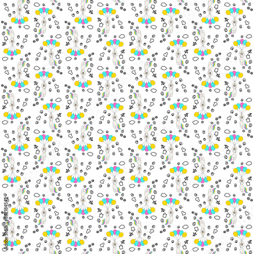 Cute Unicorn . Seamless repeating background texture pattern for fashion fabrics, textile graphics, prints  (ID: 802184542)