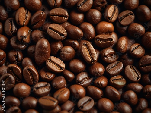 fresh premium coffe bean with high angle view