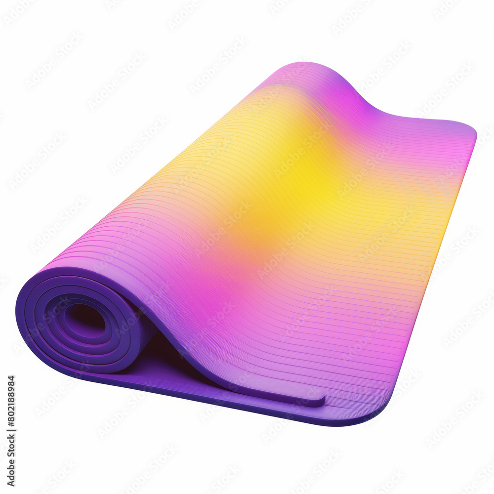 gradient yoga mat, yellow and purple isolated whitebackground. gradient yoga mat, yellow and purple isolated whitebackground.