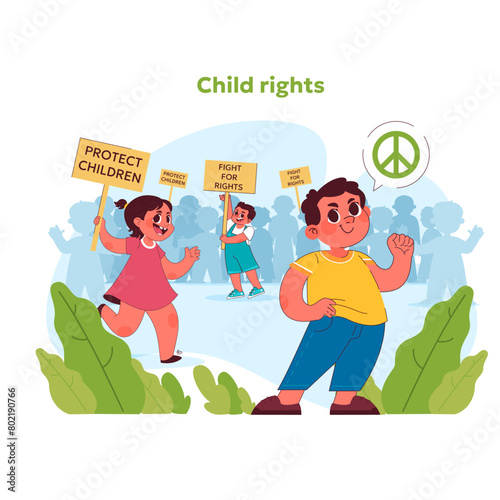 Child rights concept. Vector illustration