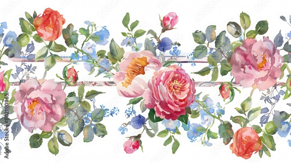 Water color spring flower background isolated on background.