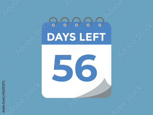 56 days to go countdown template. 56 day Countdown left days banner design. 56  Days left countdown timer

