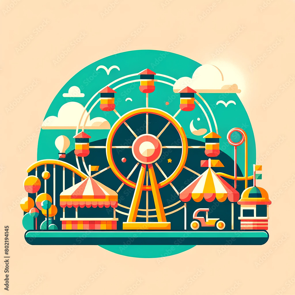 Whimsical Funfair Carnival Logo Design Whimsical Funfair Carnival Logo Design