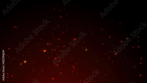 火の粉が舞うループ映像