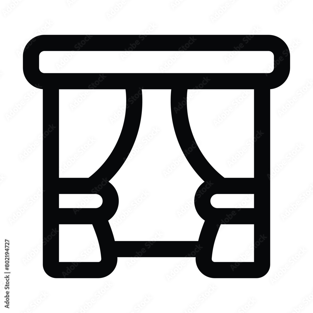 Simple Curtain icon. The icon can be used for websites, print templates, presentation templates, illustrations, etc	