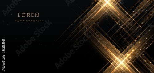 Luxury black background with golden lighting effect. Template premium award ceremony design.