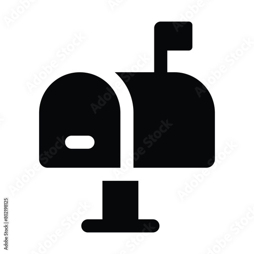 Simple Mailbox solid icon. The icon can be used for websites, print templates, presentation templates, illustrations, etc	