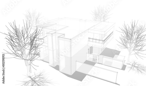house building sketch architecture 3d  © Yurii Andreichyn