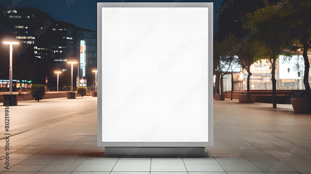 Blank digital billboard at night in the city Blank digital billboard at night in the city