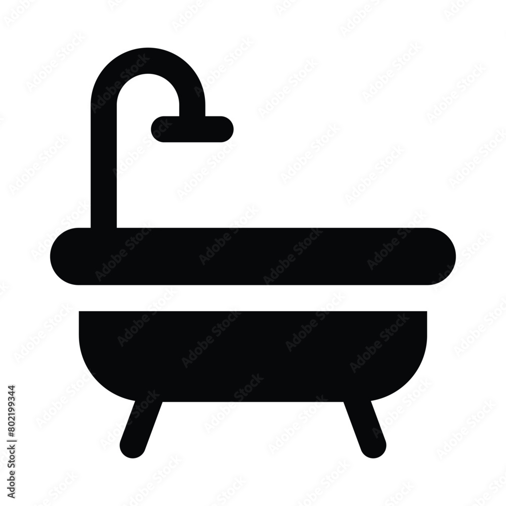 Simple Bathtub solid icon. The icon can be used for websites, print templates, presentation templates, illustrations, etc Simple Bathtub solid icon. The icon can be used for websites, print templates, presentation templates, illustrations, etc