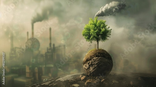 Reduce CO2 emission concept.
Renewable energy-based green businesses can limit climate change and global warming.
Clean and environmentally friendly environment without carbon dioxide emissions. photo