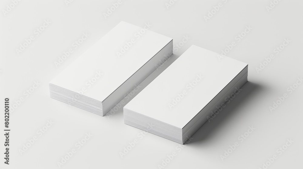 Sleek and clean white paper stacks perfect for mockup designs in a minimalist setting Sleek and clean white paper stacks perfect for mockup designs in a minimalist setting