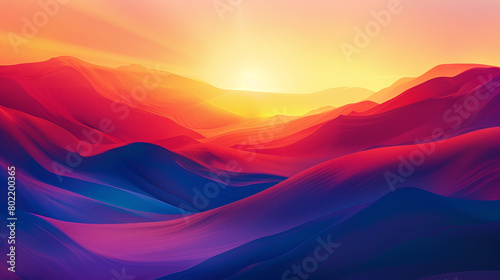 Explore a sunrise gradient background alive with vibrancy, where bold colors transition into richer hues, igniting a dynamic space for graphic resources. photo