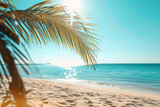 Serene tropical beach with sunny skies and gentle waves